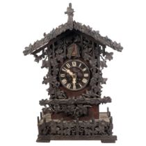 A Black Forest Vintage cuckoo clock, movement in the style of (Beha) A/F condition, pendulum and