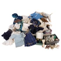 A box of Vintage doll's clothes and accessories