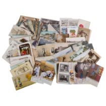 A quantity of Vintage and Antique postcards, including First World War military interest