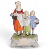 Dresden porcelain Yardley's Lavender group, H31cm