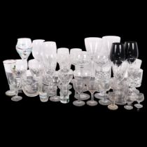 Various crystal drinking glasses, etc