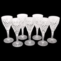 A set of 7 cut-crystal goblets, H17cm