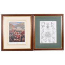 A selection of framed prints, all associated with Rorke's Drift during the Anglo Zulu War, including