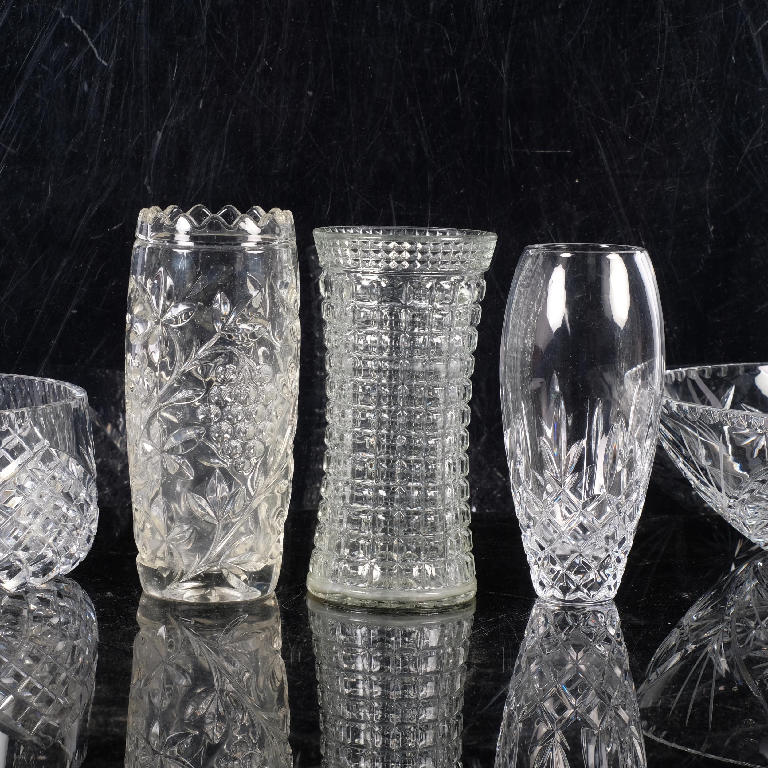 Webb Crystal vase, Edinburgh Crystal decanter and stopper, and other glassware - Image 2 of 2