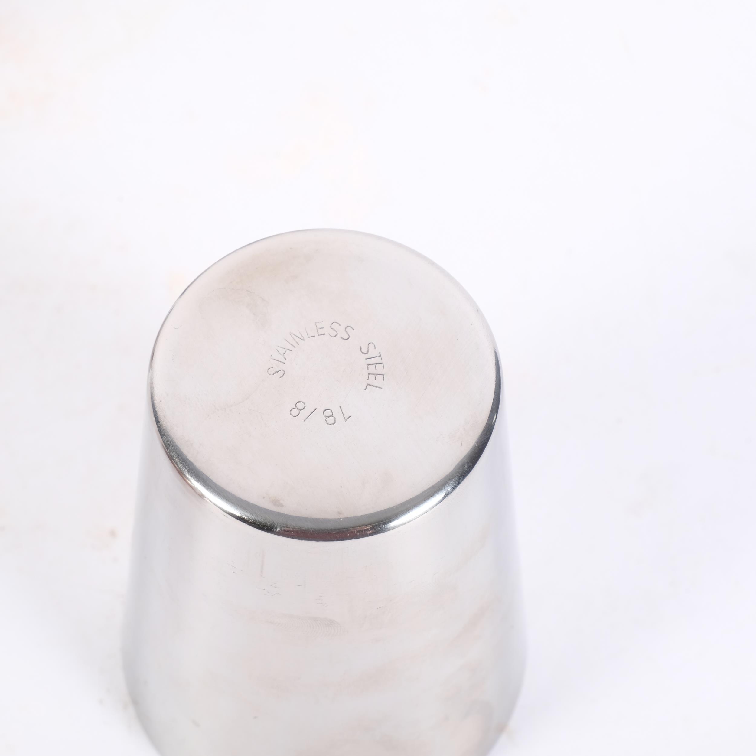 A set of 4 stainless steel stacking beakers, and a leather travelling case - Image 2 of 2