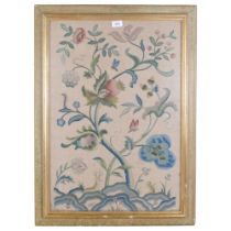 An Arts & Crafts floral tapestry in a gilt wood frame, 80cm x 59cm.