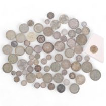 A collection of English pre-decimal silver coins, 14oz