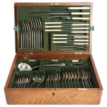 WALKER & HALL LTD - a canteen of Old English pattern silver plated cutlery for 6 people, including a