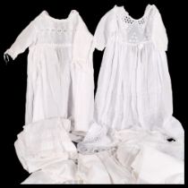 Victorian and Edwardian embroidered and lacework Christening gowns, and other children's dresses (8)