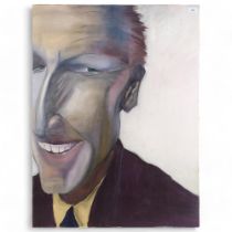 Oil on canvas, portrait study, green eyed man, 101cm x 76cm overall, unframed