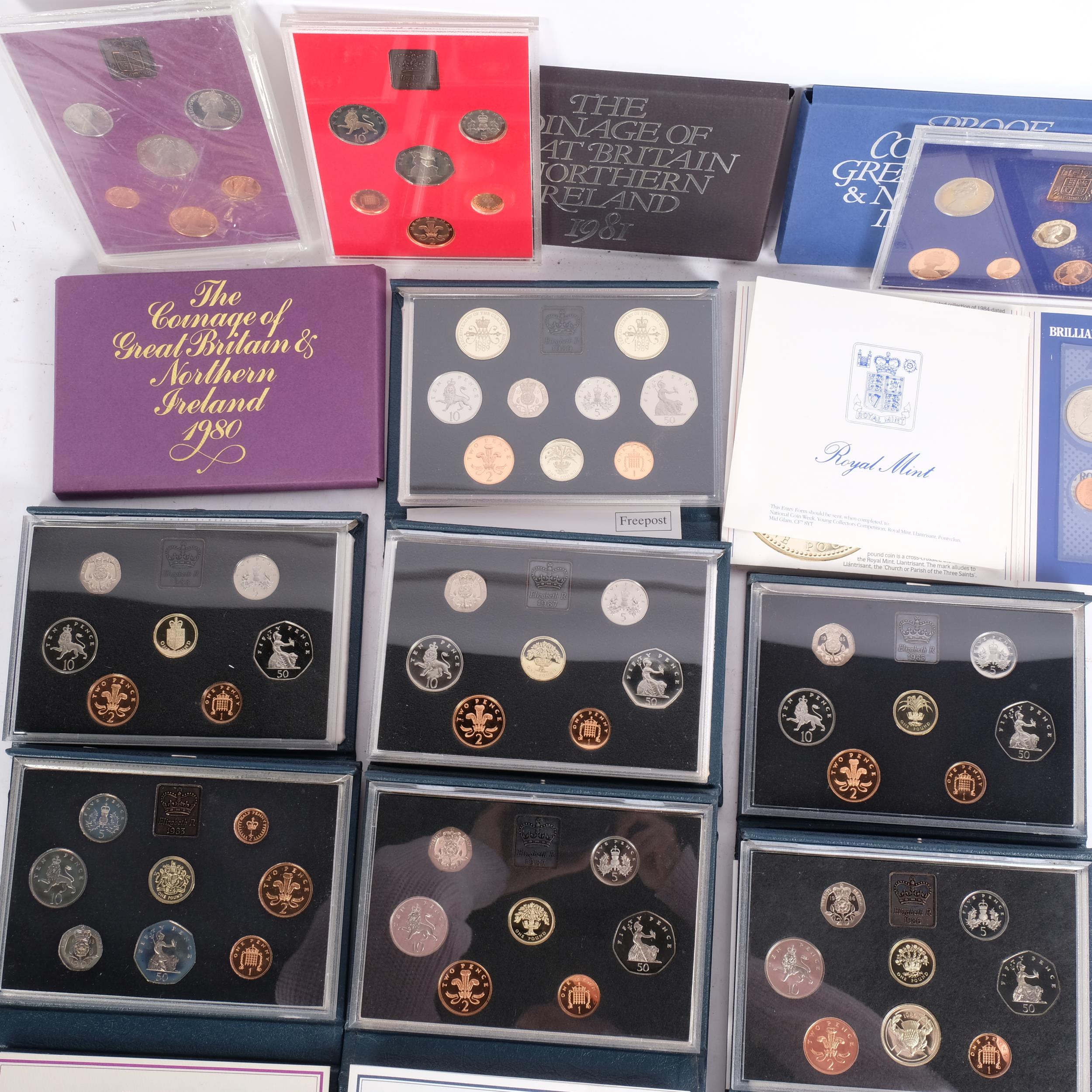 11 United Kingdom Proof Coin Collection sets - 1980s - Image 2 of 2