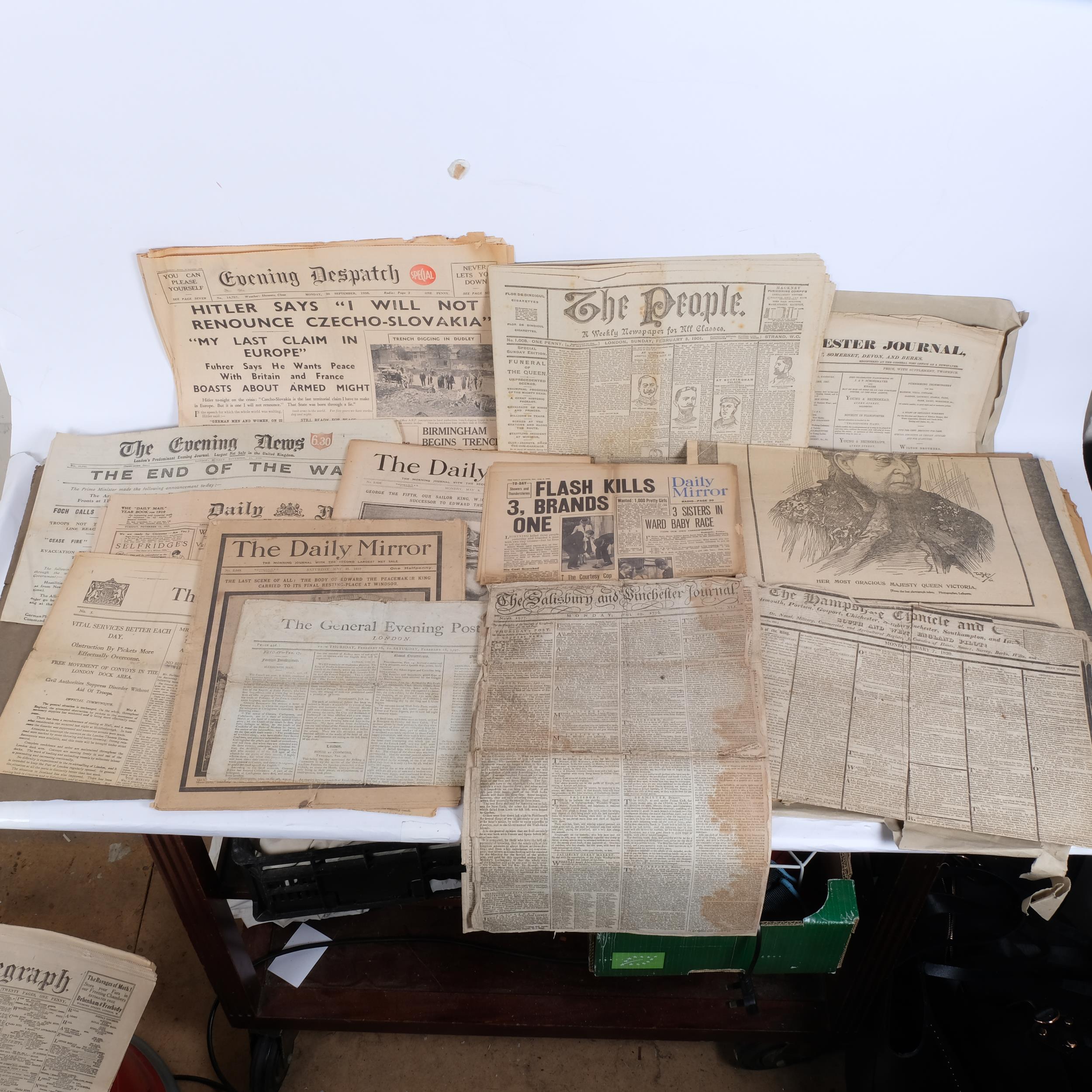 A selection of Antique and other newspapers, commemorating various historical events, the editions - Image 2 of 2