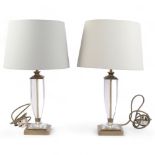A pair of Laura Ashley table lamps and shades, 52cm