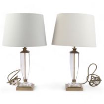 A pair of Laura Ashley table lamps and shades, 52cm