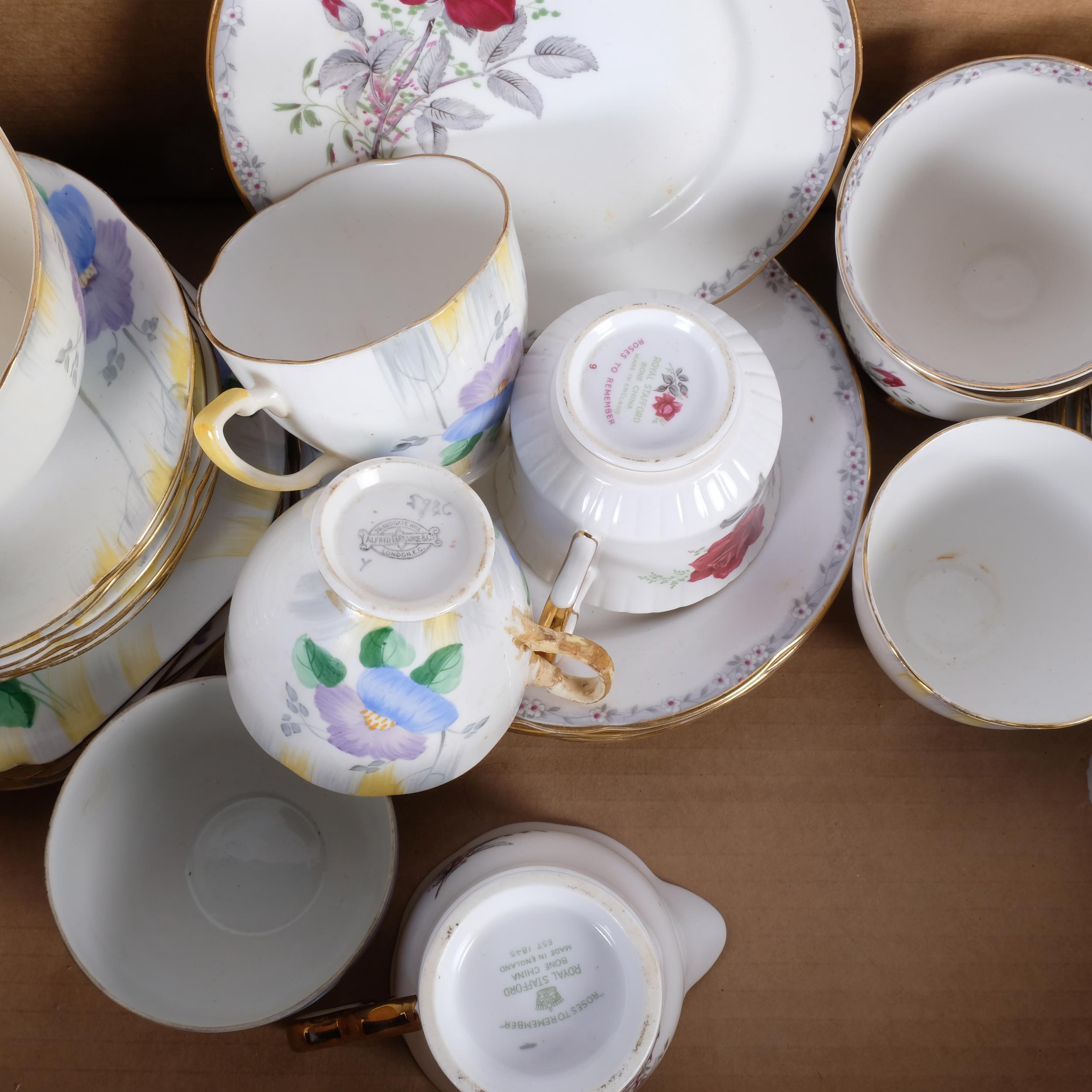 Royal Stafford rose decorated teaware, and other part sets - Image 2 of 2