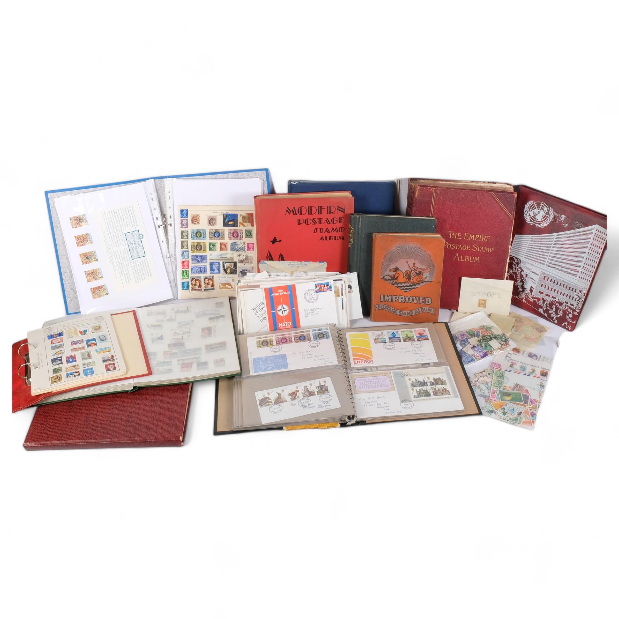 A large quantity of various GB and worldwide stamps, stamp albums, etc (boxful)