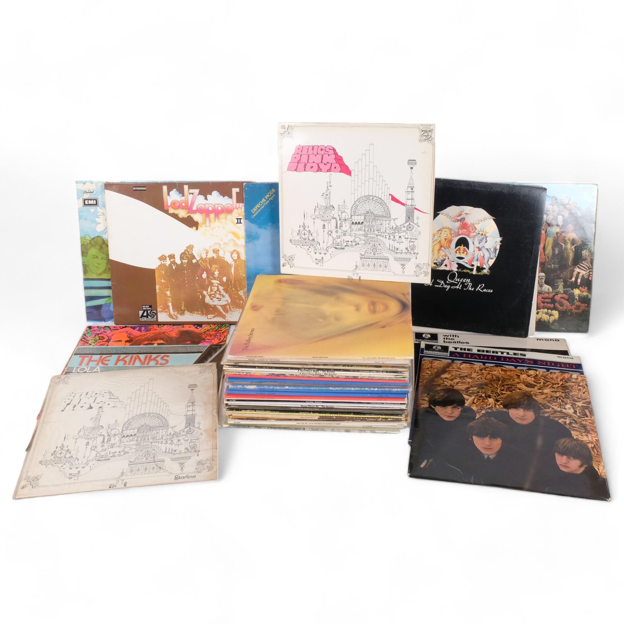 A quantity of vinyl LPs, including various artists such as Pink Floyd, Cream, Led Zeppelin, The