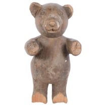 A Vintage carved hardwood figure of a standing bear, H38cm