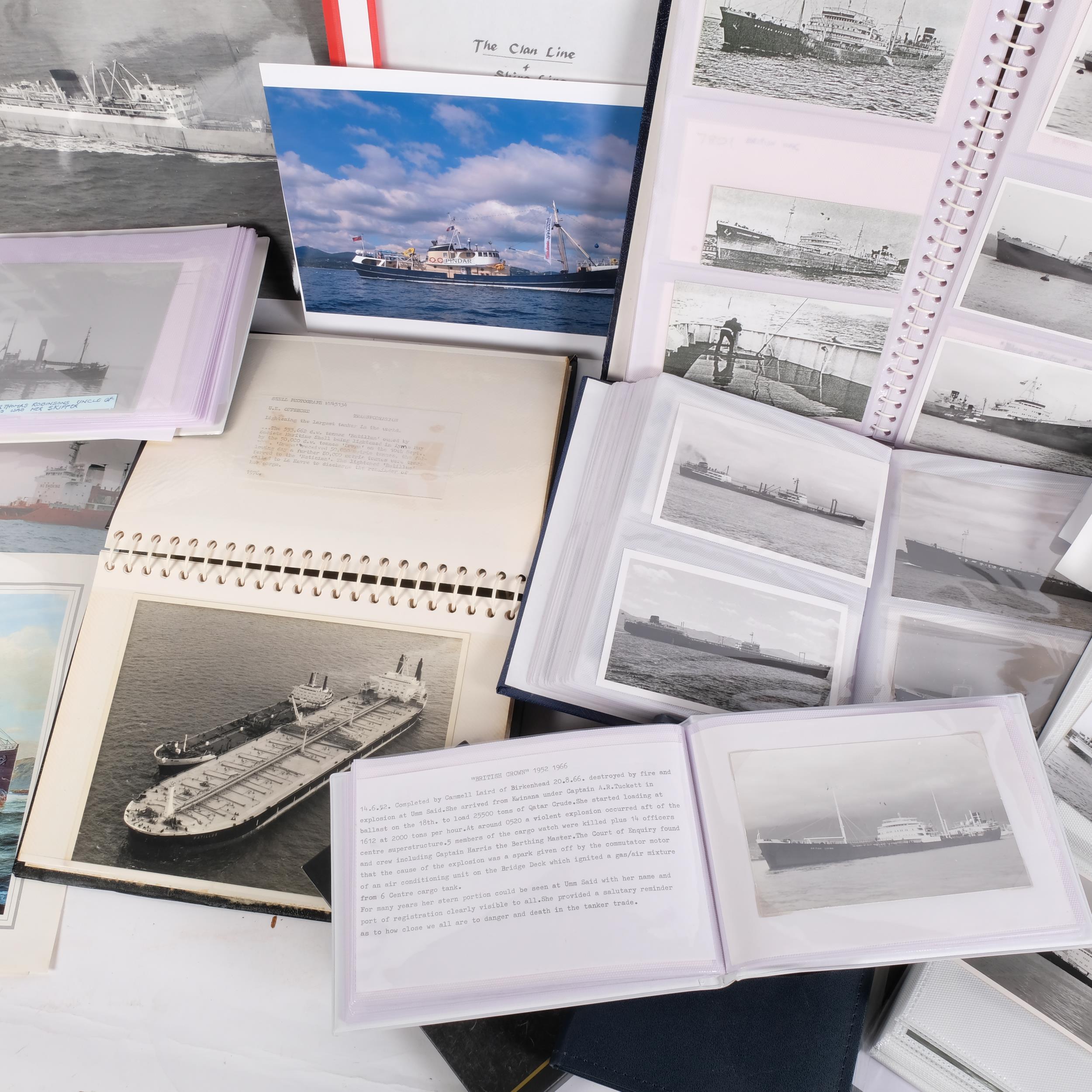 A collection of albums containing photographs and postcards, all relating to the shipping - Image 2 of 2