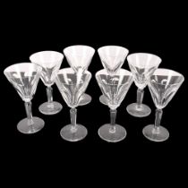 A set of 8 Waterford Crystal Sheila pattern wine glasses, H16.5cm