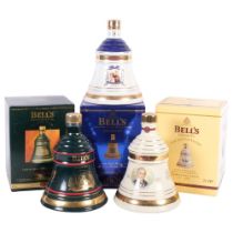 3 commemorative boxed Bell's Whisky bottles, including Christmas 1995