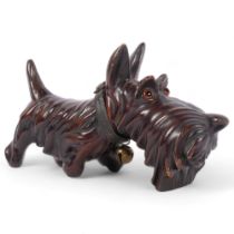 A Black Forest style carved study of a Scottie dog, L21cm