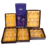 A pair of boxed Edinburgh crystal goblets, and 4 boxed sets of 6 cathedral crystal glasses, and a