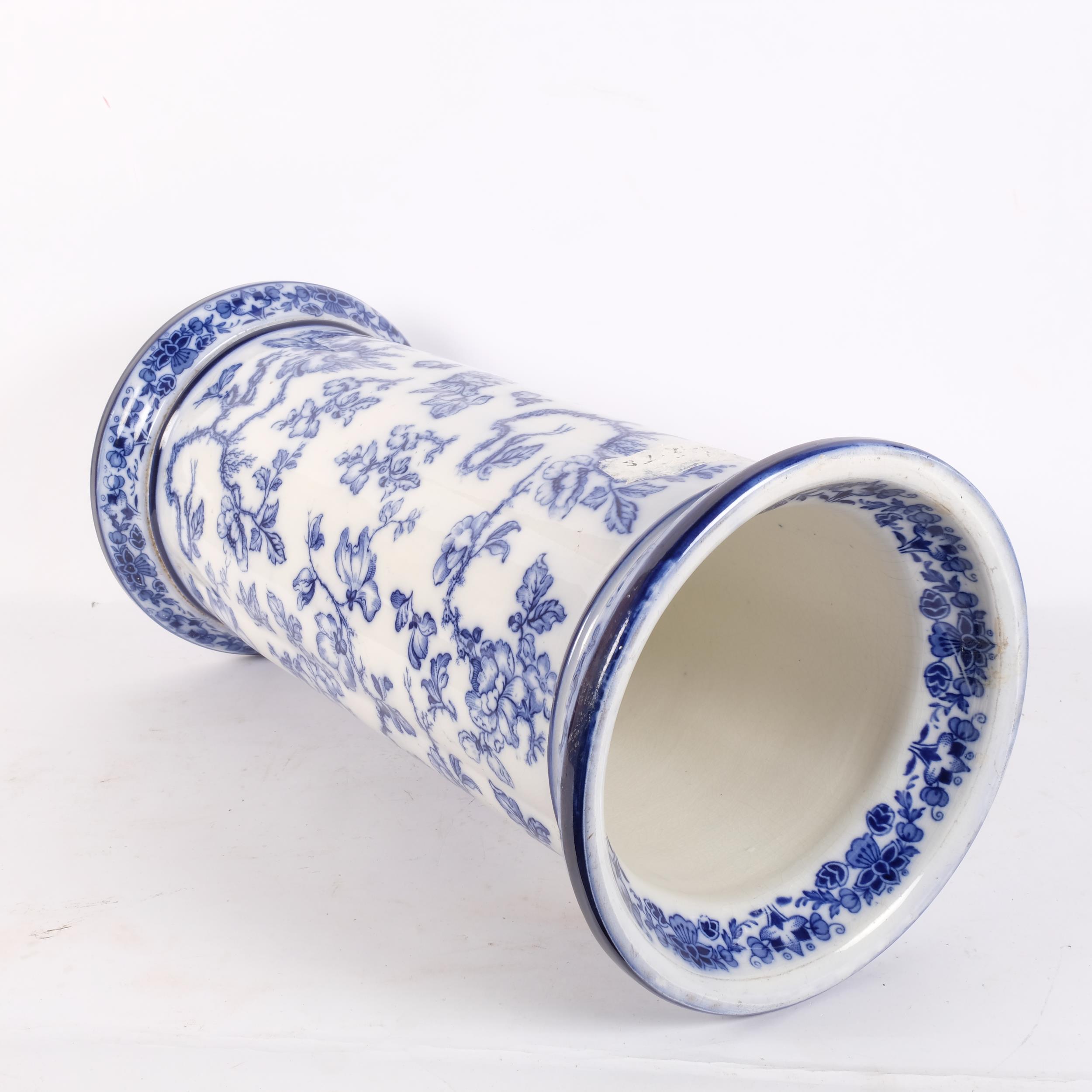 A Chinese design blue and white jardiniere/stick stand, H53cm Good overall condition, no obvious - Image 2 of 2