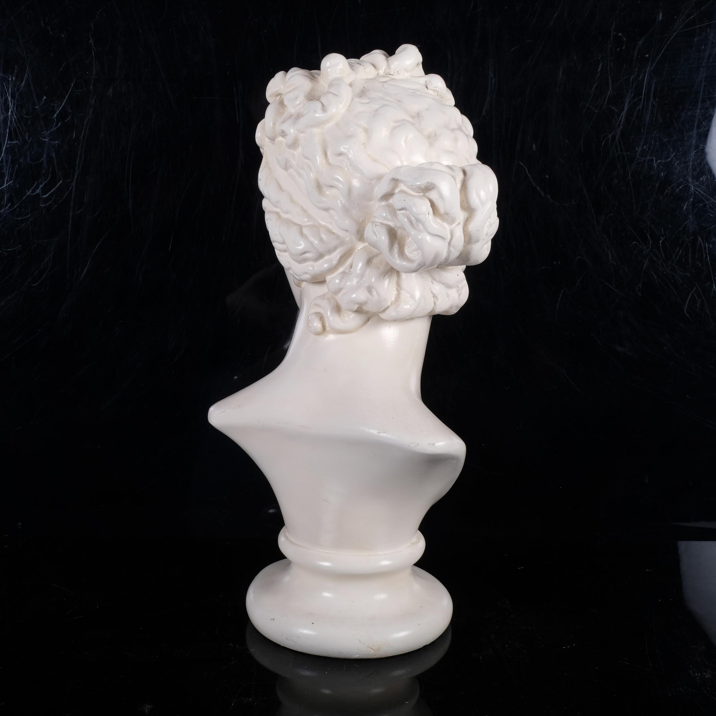 A plaster Classical bust of a lady with braided hair, H41cm - Image 2 of 2