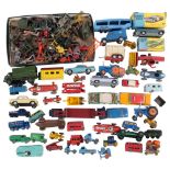 A large quantity of Vintage diecast vehicles, many brands and styles, Corgi Toys, Dinky Toys,