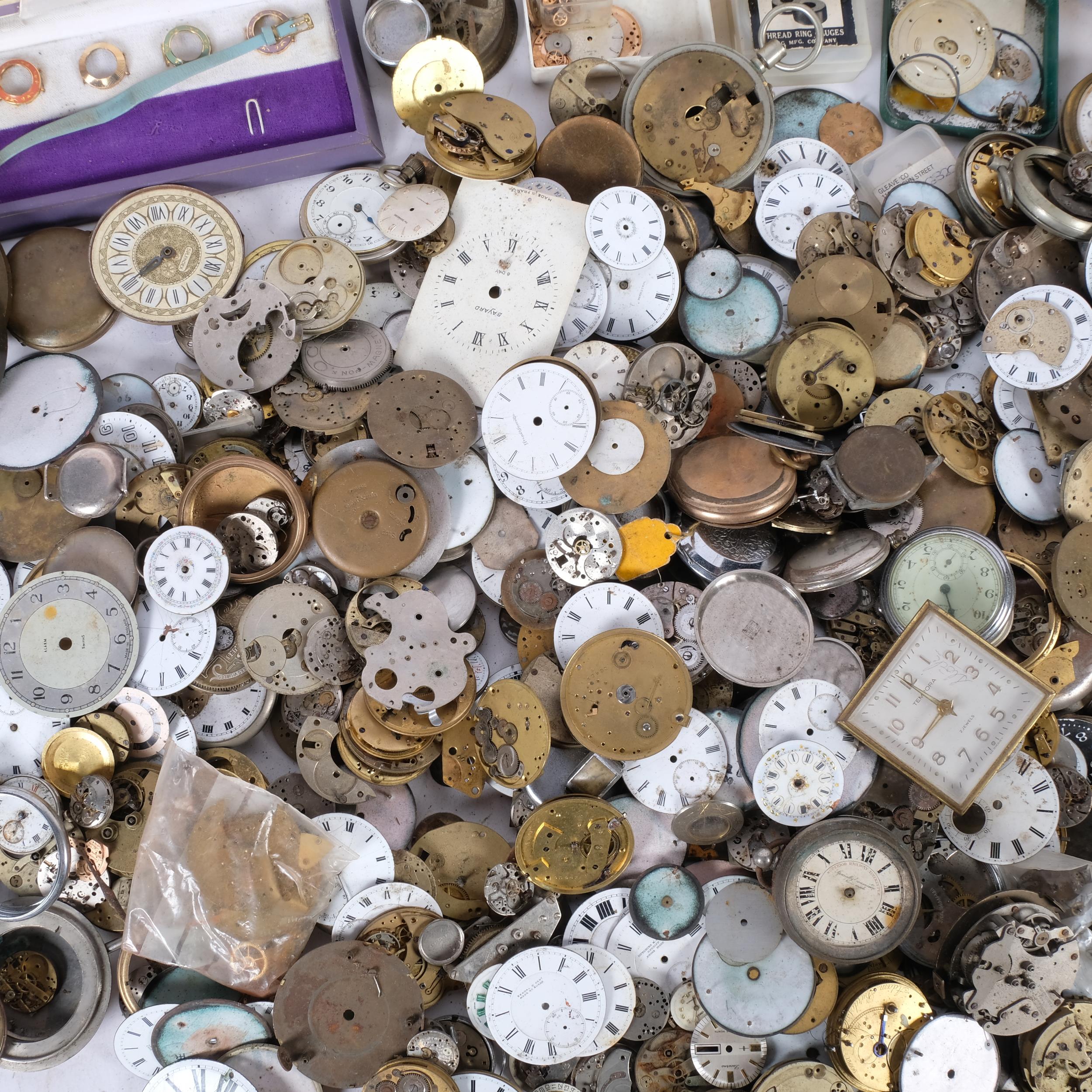 A selection of Vintage pocket watch dials, cases and associated movements, etc - Image 2 of 2