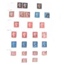 A UK and worldwide stamp album, including 3 x 1840 Penny Blacks, Penny Reds and Two Pence Blues,