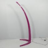 A contemporary arc LED floor lamp in working order. Height 172.5cm.