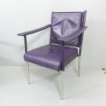 SOANE BRITAIN - a contemporary Crillon leather armchair in the manner of Jacques Adnet , current RRP