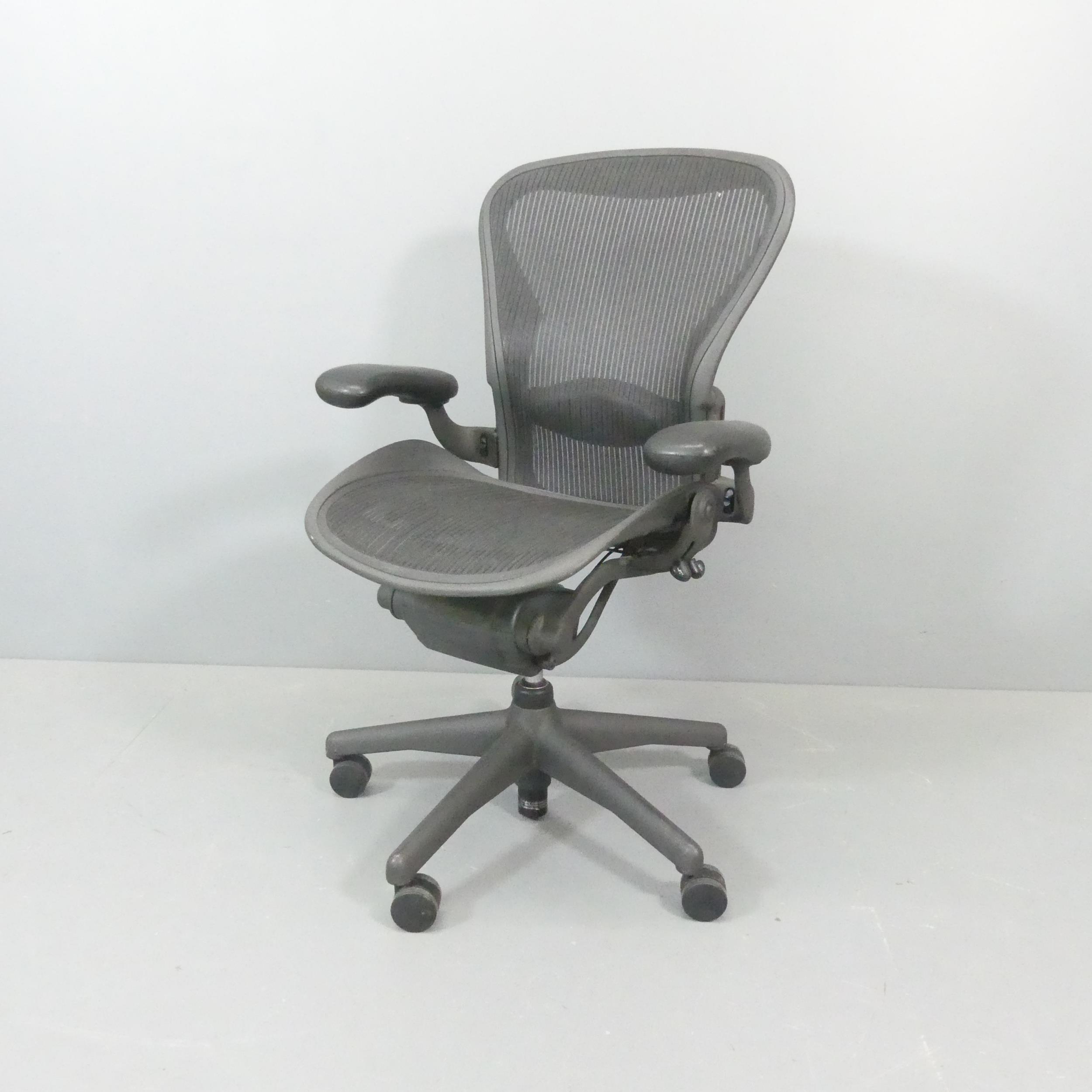 HERMAN MILLER An Aeron black office chair, with maker's marks under.