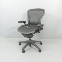 HERMAN MILLER An Aeron black office chair, with maker's marks under.
