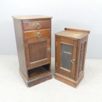 A French mahogany pot cupboard, and another bedside cupboard (2). Largest 36x80x36cm.