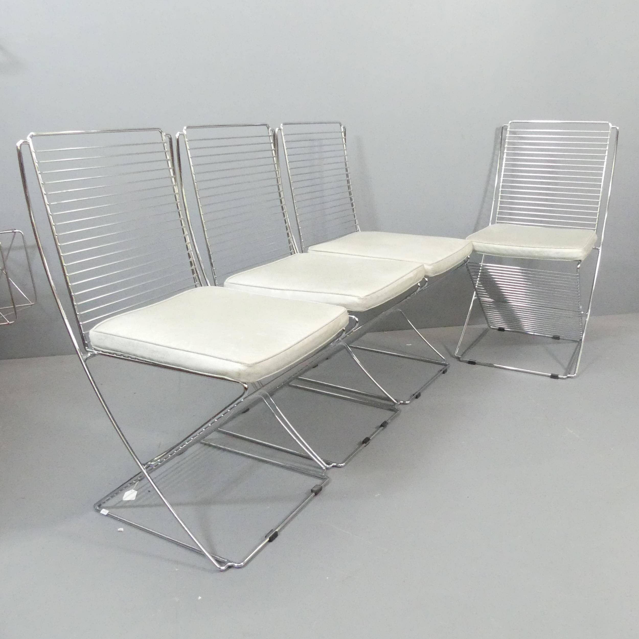 SHLUBACH - A set of 4 mid-century chrome wire chairs by Til Behrens.