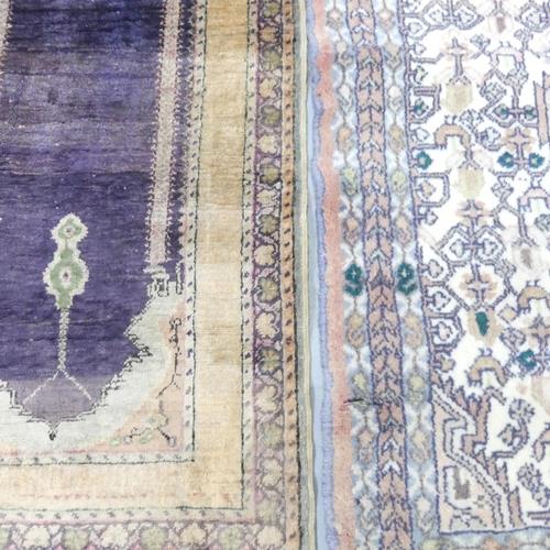 A cream-ground Persian rug, 110x70cm, a prayer mat and another mat. (3) - Image 2 of 2