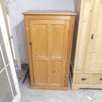 A vintage pitch pine larder or storage cupboard. 81x153x49cm.