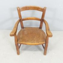 A child's 19th century style desk chair. Overall 38x53x36cm.