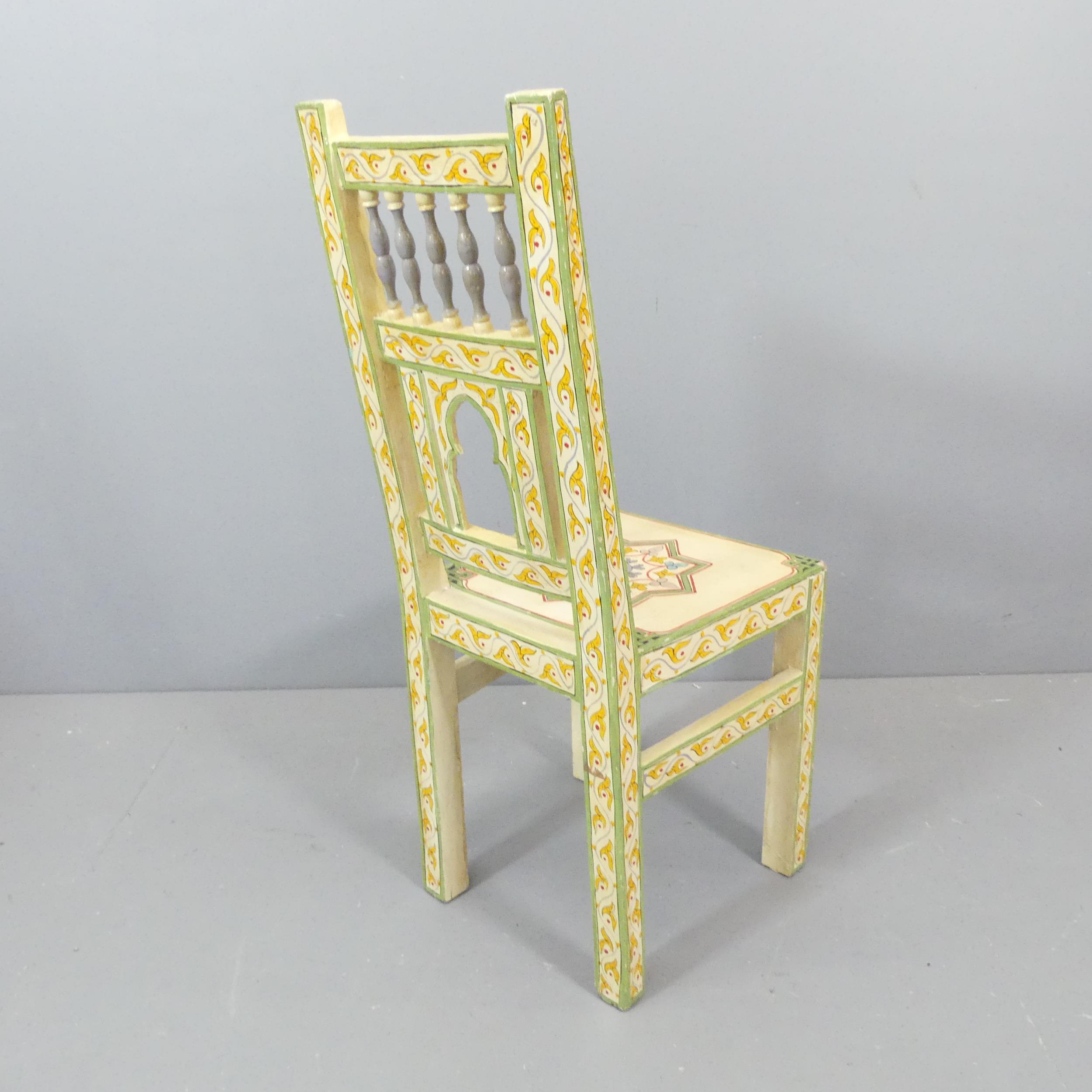 A Moroccan style painted pine chair. - Image 2 of 2