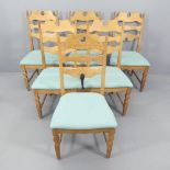 HENNING KJAERMULF FOR E.G MOBLER - A set of six mid-century Danish high back razor blade chairs in