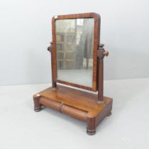 A Victorian mahogany box swing-toilet mirror, with two drawers to base. 50x65x27cm.