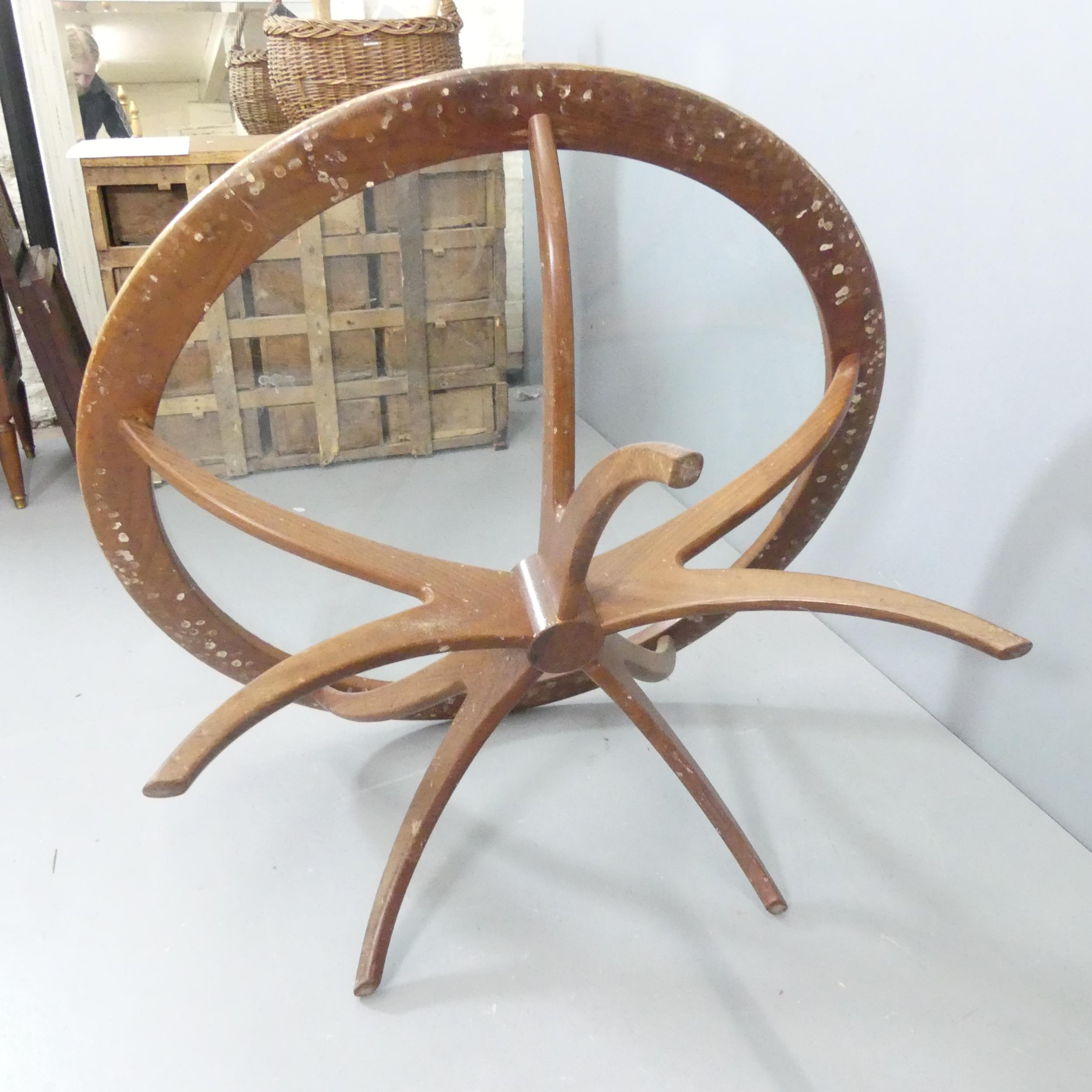 G-PLAN - A mid-century Astro Spider circular coffee table, with inset glass top and teak frame. - Image 3 of 3