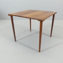 A mid-century teak side table, labelled FINN JUHL for FRANCE and SON. 46x40cm.