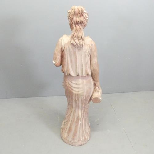 A painted plaster garden statue, study of a classical Greek lady. Height 105cm. Some knocks and - Image 2 of 2