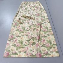 A pair of Original Sanderson "Little Chelsea" heavy cotton curtains. Each drop 219cm. width 232cm.