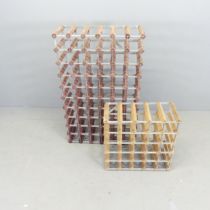 A sixty bottle wine rack, 62x101x22cm, and a twenty-five bottle wine rack. (2)