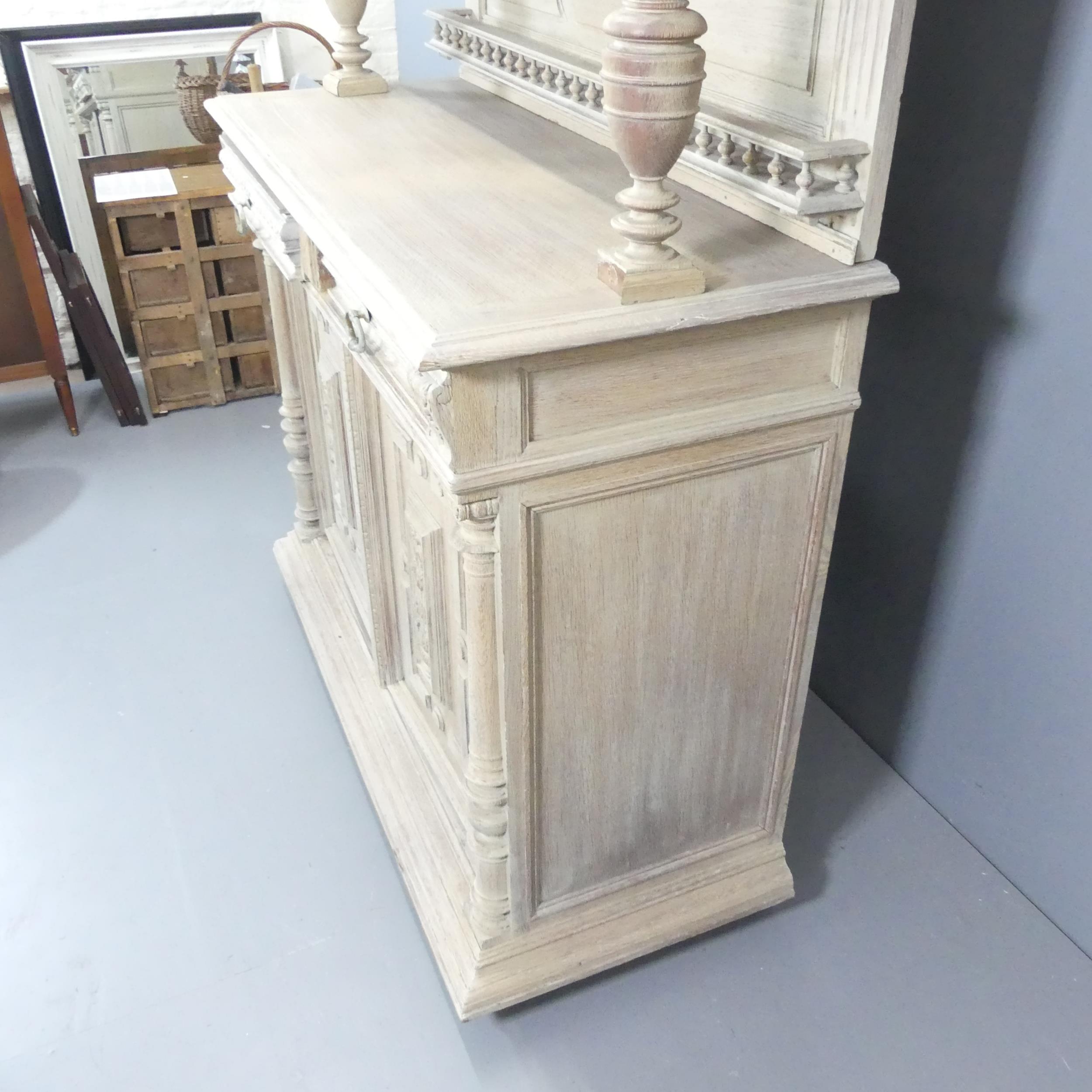 A French oak two-section buffet, with two glazed panelled doors, two drawers and cupboards under. - Image 2 of 3